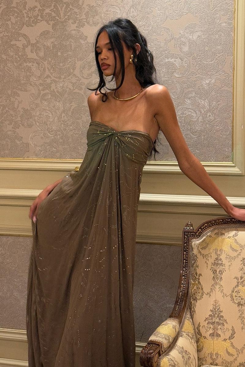 Trendy A Line Sweetheart Dark Green Long Party Dress with Beading