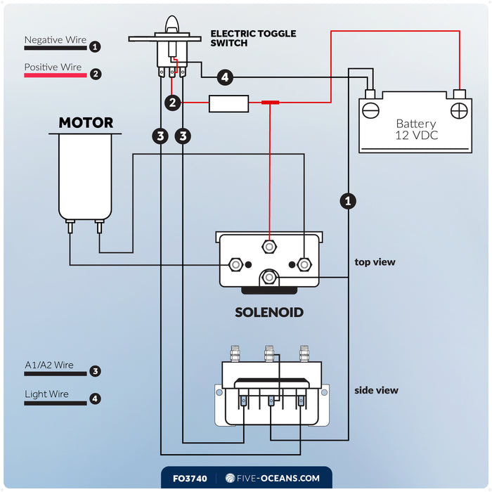 Up/Down Windlass Toggle Switch, 12V - FO3740 - Five Oceans