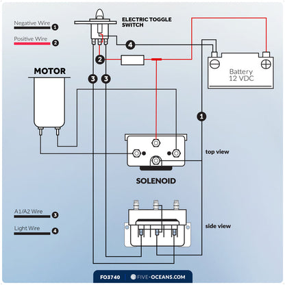Up/Down Windlass Toggle Switch, 12V - FO3740 - Five Oceans