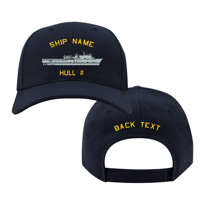 U.S. Navy Custom Ship Cap - Whidbey Island Class Dock Landing Ship Hats and Caps