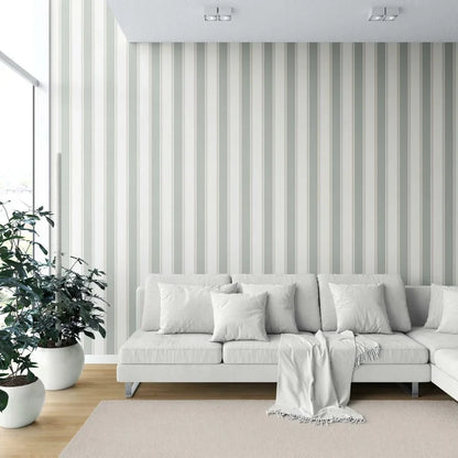 Geometric Striped Kitchen Wallpaper (Sage Green)