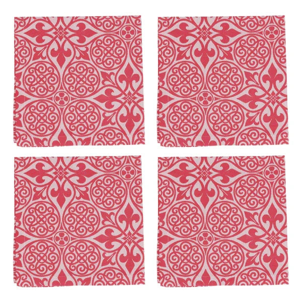 Vietri - Cloth Napkins - Damask Red - Set of 4 - Findlay Rowe Designs