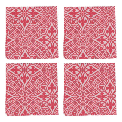 Vietri - Cloth Napkins - Damask Red - Set of 4 - Findlay Rowe Designs