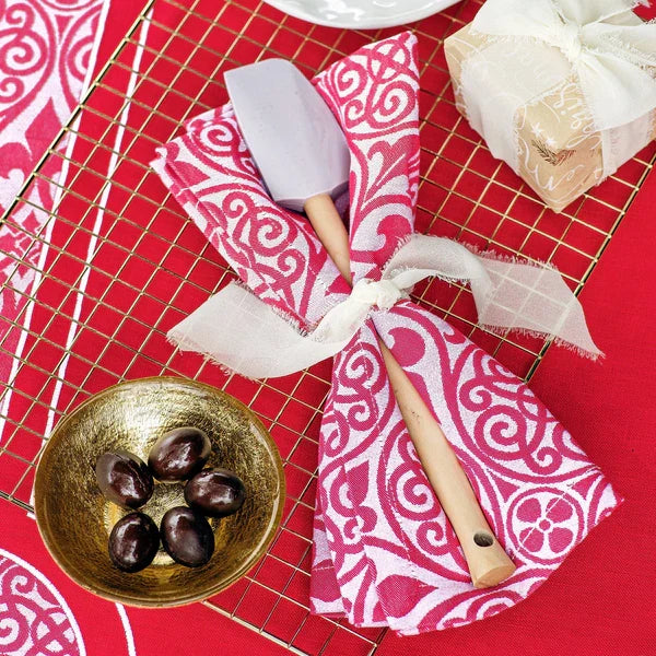 Vietri - Cloth Napkins - Damask Red - Set of 4 - Findlay Rowe Designs