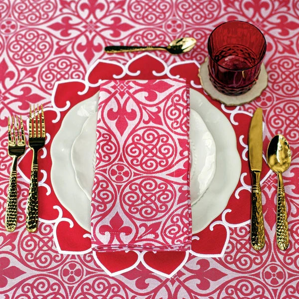Vietri - Cloth Napkins - Damask Red - Set of 4 - Findlay Rowe Designs