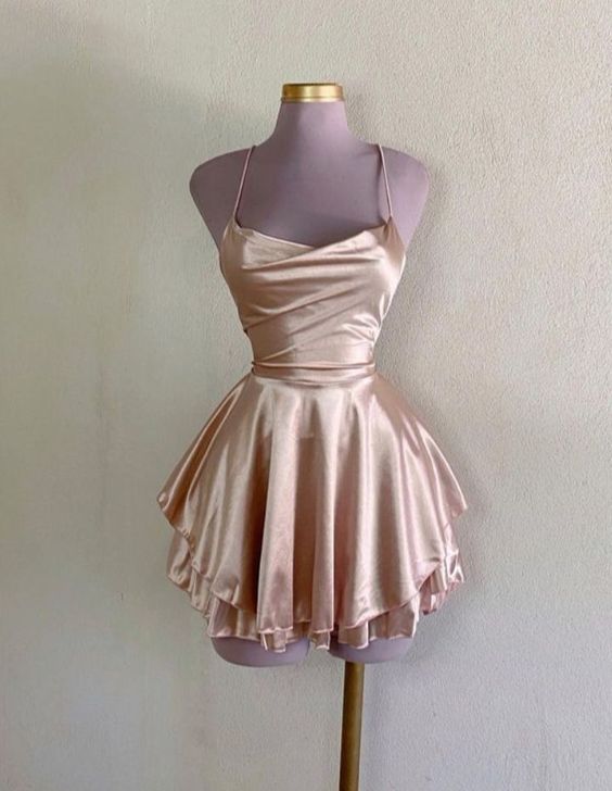 Vintage A line Royal Blue Birthday Outfits Satin Homecoming Dress
