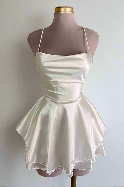 Vintage A line Royal Blue Birthday Outfits Satin Homecoming Dress