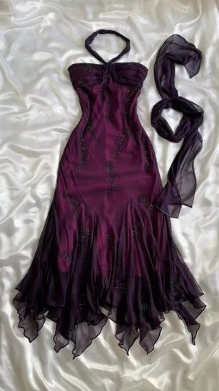 Vintage Halter Mermaid Long Prom Dresses Chiffon Beaded Dark Green Long Formal Dresses