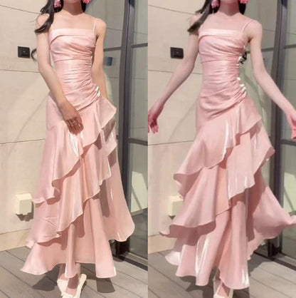 Vintage-Inspired Birthday Party Dresses Under $160🤍White Ruffled Layered Fairytale Graduation Prom Dresses
