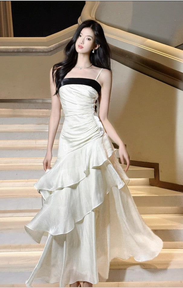 Vintage-Inspired Birthday Party Dresses Under $160🤍White Ruffled Layered Fairytale Graduation Prom Dresses
