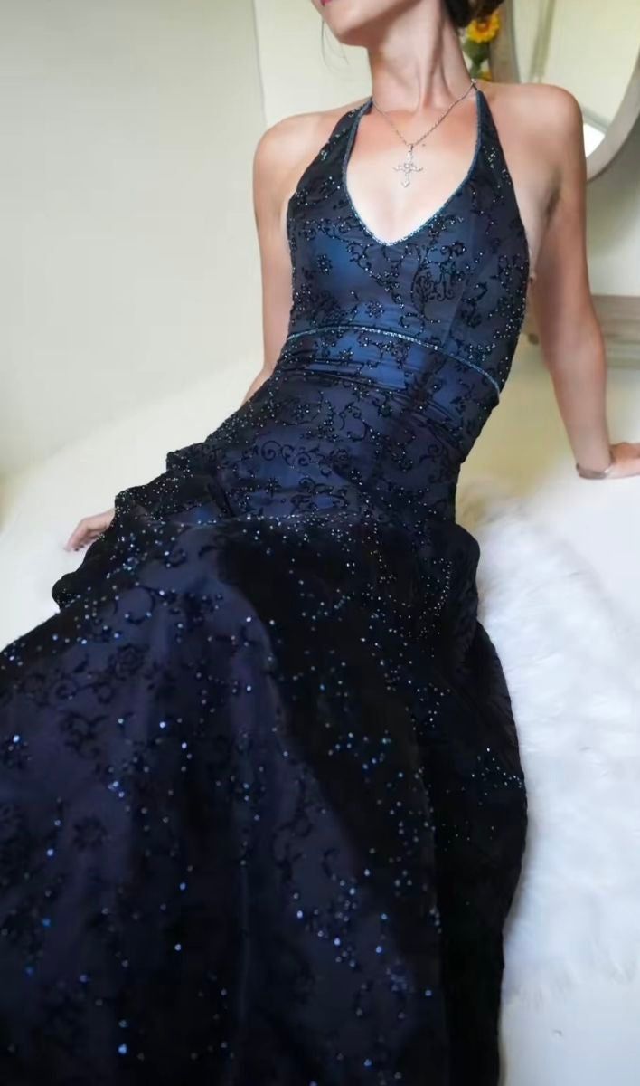 Vintage Mermaid Purple Lace Halter Prom Dresses Long Evening Party Dress Prom Gowns,AST2283