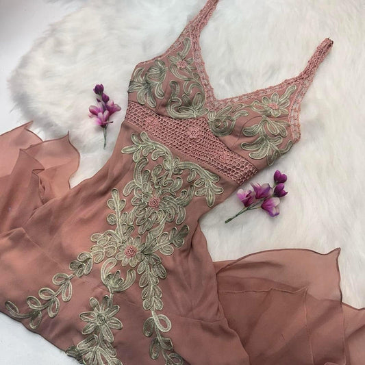 Vintage Spaghetti Strap Sheath Short Prom Dresses Chiffon Applique Homecoming Dresses Dusty Pink Formal Dresses