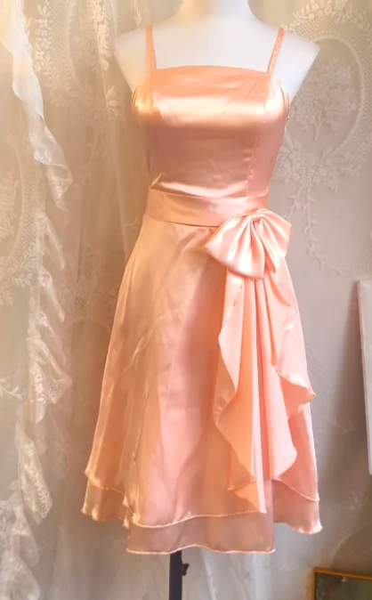 Vintage Spaghetti Strap Sheath Short Prom Dresses, Coral Homecoming Dresses
