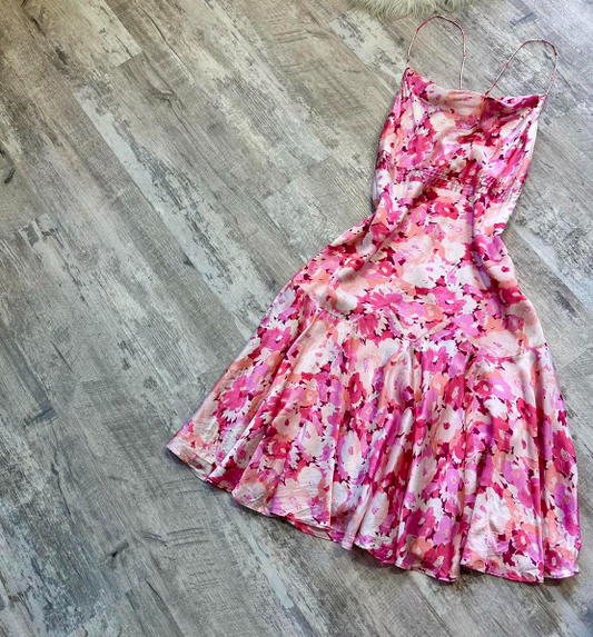 Vintage Spaghetti Straps Sheath Short Prom Dresses, Floral Homecoming Dresses