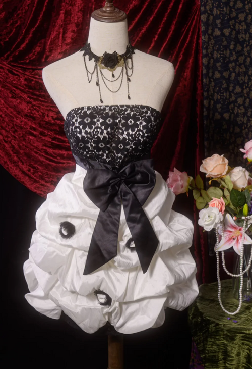 Vintage Strapless Ball Gown Lace Birthday Dresses Taffeta White Hoco Dresses