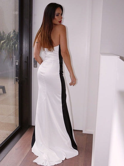 White Starpless Mermaid Prom Dress with
