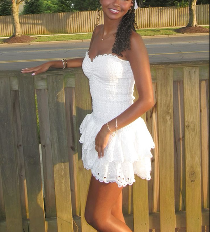 White Sweetheart A-Line Short Party Dress Homecoming Dress