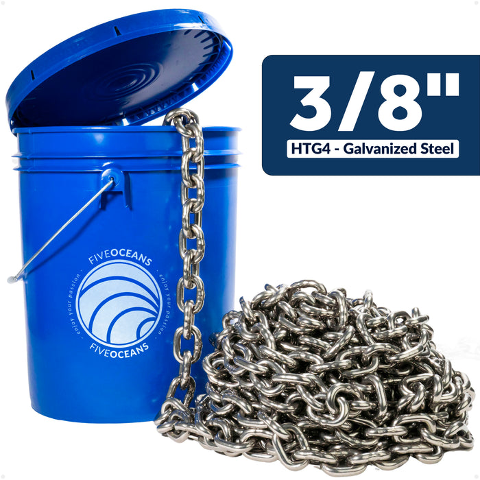 Windlass Anchor Chain 3/8" HT G4 - AISI316 Stainless Steel - (Per Foot) - FO4494 - Five Oceans