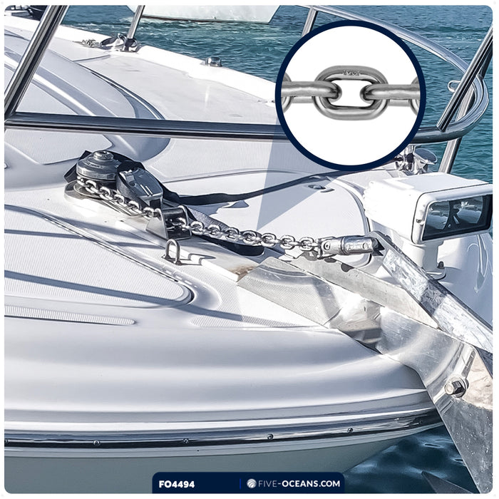 Windlass Anchor Chain 3/8" HT G4 - Stainless Steel - (Per Foot) - FO4494 - Five Oceans