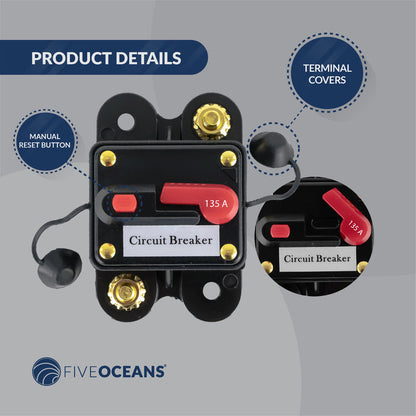 Windlass Circuit Breaker, 135 Amps, 12 V, Surface Mount - FO3297 - Five Oceans