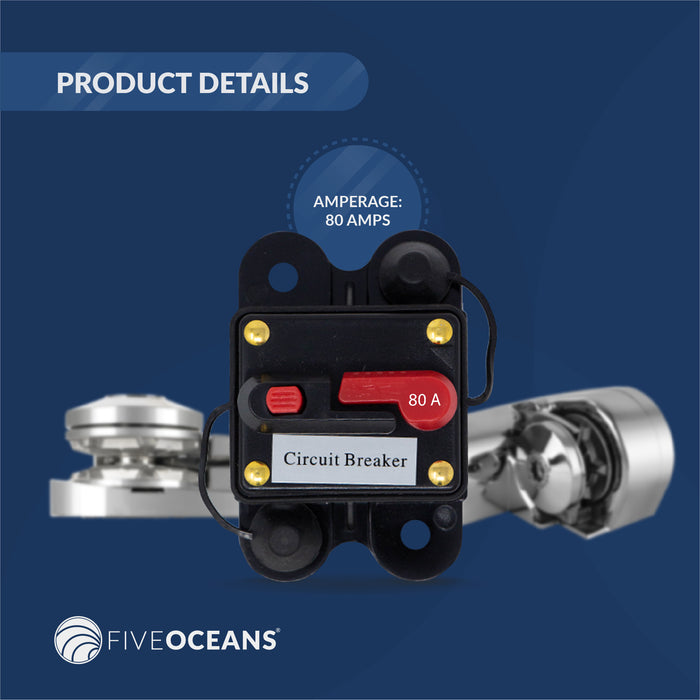 Windlass Circuit Breaker - 80 Amps, 12V - FO3294 - Five Oceans