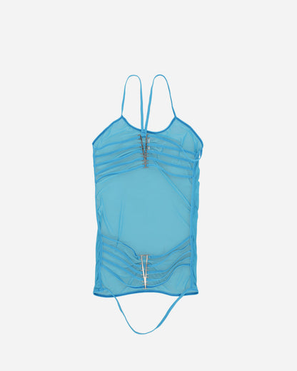Pezze Vintage Wmns Top Mesh With Back Neckline From The 00S Blue T-Shirts Shortsleeve 017241 1