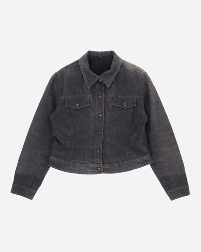 Pezze Vintage Wmns Denim Dark Wash Jacket Black Coats and Jackets Denim Jackets 057241 1