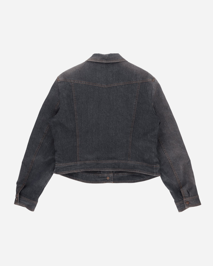 Pezze Vintage Wmns Denim Dark Wash Jacket Black Coats and Jackets Denim Jackets 057241 1