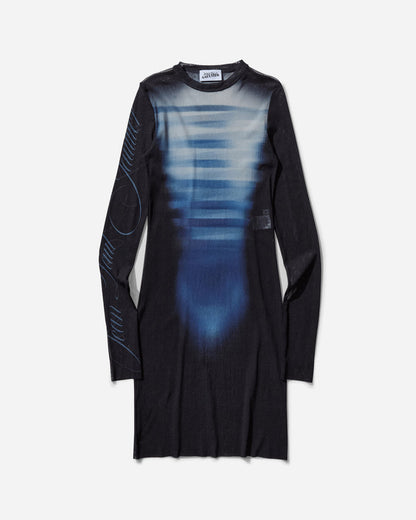 Jean Paul Gaultier Wmns Mesh Crew Neck Short Dress Navy/Lightblue/White Dresses Dress Short 25-33-F-RO367-T576 595601