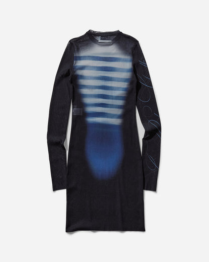 Jean Paul Gaultier Wmns Mesh Crew Neck Short Dress Navy/Lightblue/White Dresses Dress Short 25-33-F-RO367-T576 595601