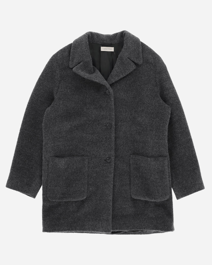 Pezze Vintage Wmns Caractère Coat Made In 40% Wool,30% Alpaca And 30% Mohair Grey Coats and Jackets Coats 0572419 1