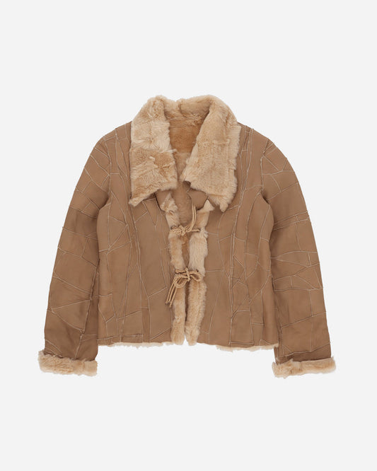 Pezze Vintage Wmns Shearling Leather Jacket Brown Coats and Jackets Jackets 0572420 1