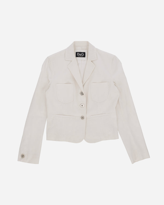 Pezze Vintage Wmns D&G Single Line Blazer White Coats and Jackets Jackets 057247 1