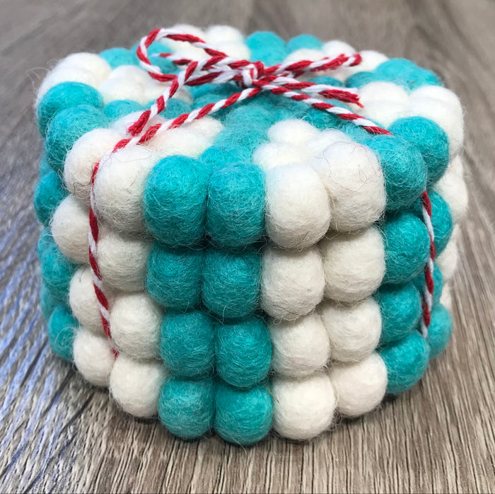 WOOL COASTERS - SNOWFLAKE
