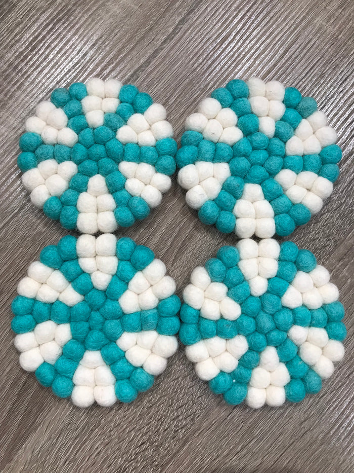 WOOL COASTERS - SNOWFLAKE