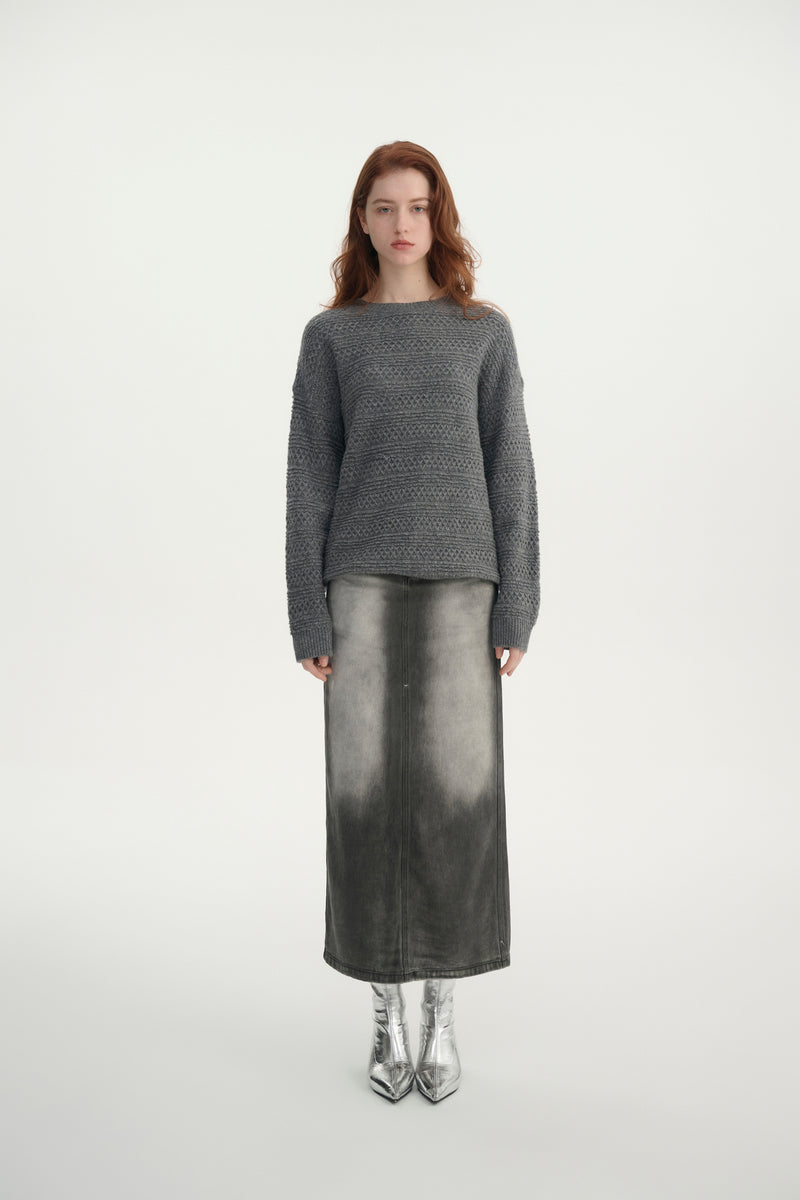 Wool crew neck sweater