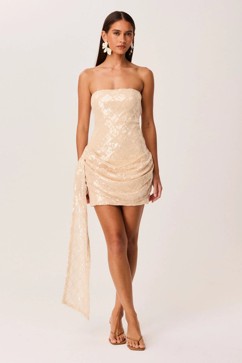 Zephyra Mini Dress - Champagne