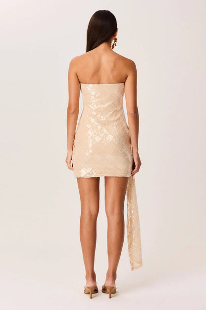 Zephyra Mini Dress - Champagne